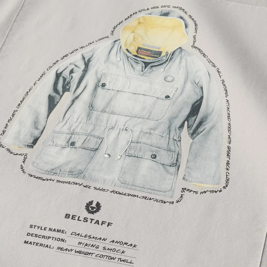 Belstaff Dalesman Graphic T-Shirt Cloud Grey/Yellow Oxide