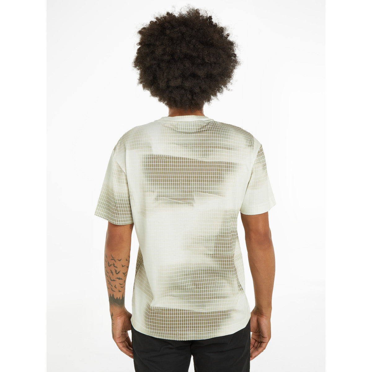 Calvin Klein Diffused Print T-Shirt OF5 Icicle/Delta Green