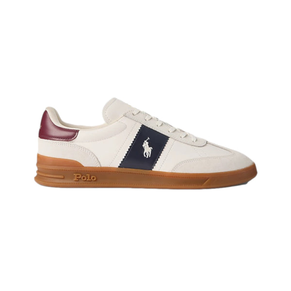 Polo Ralph Lauren HRT AERA Low Top Trainers 001 Bianco/Navy/Wine