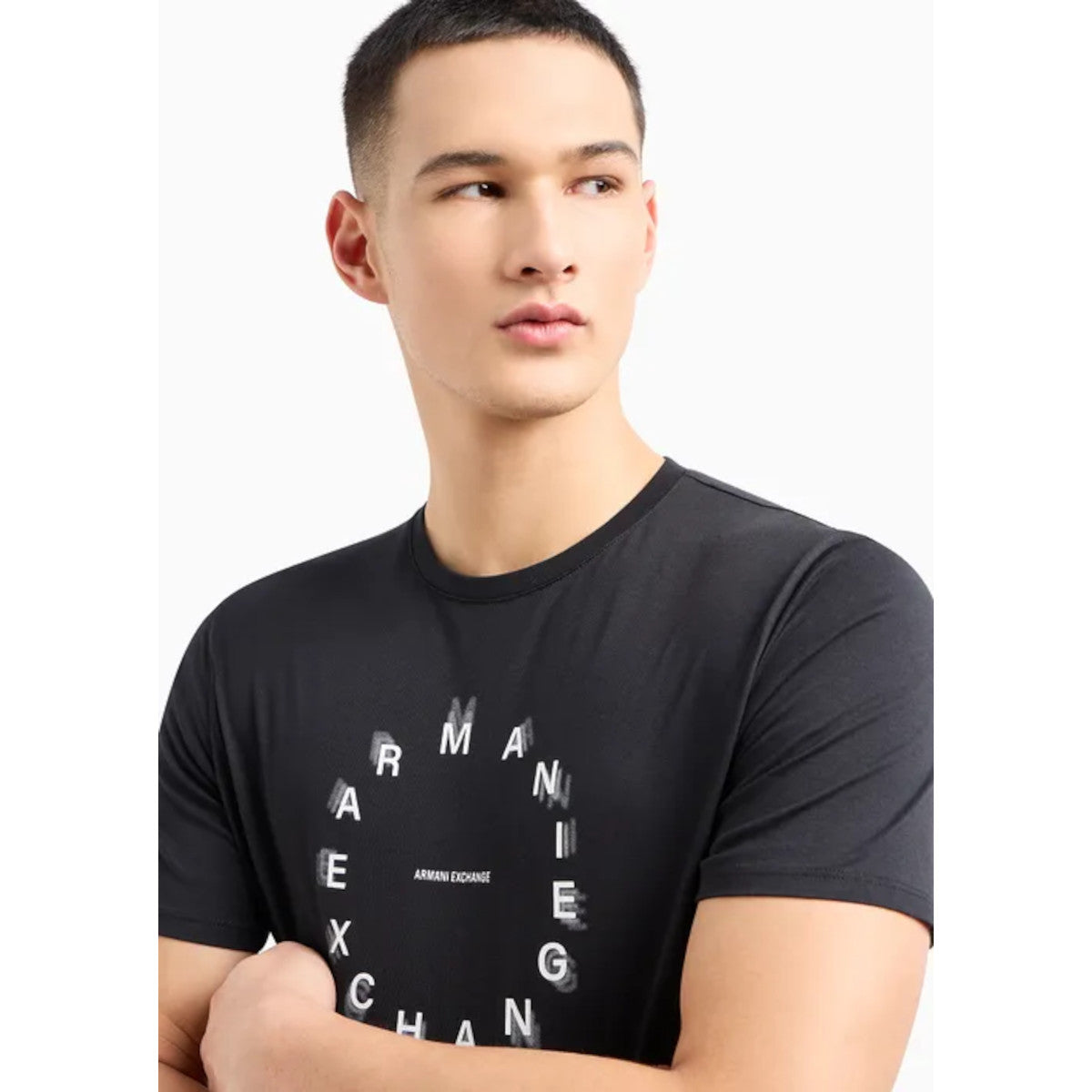 Armani Exchange Circular Logo T-Shirt 1200 Black