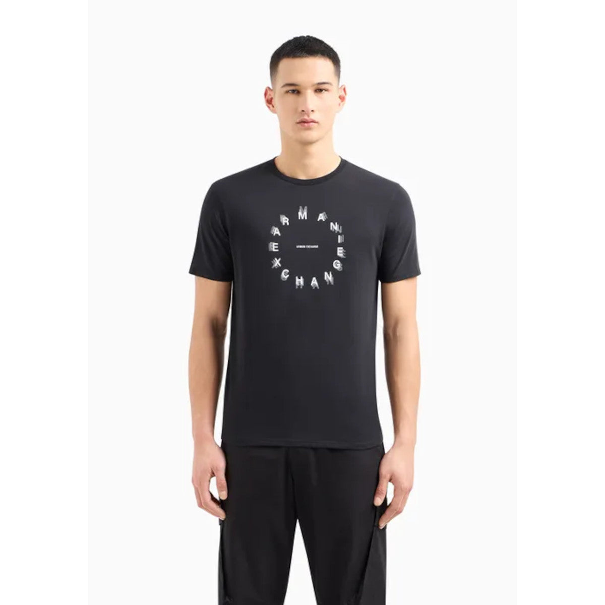 Armani Exchange Circular Logo T-Shirt 1200 Black