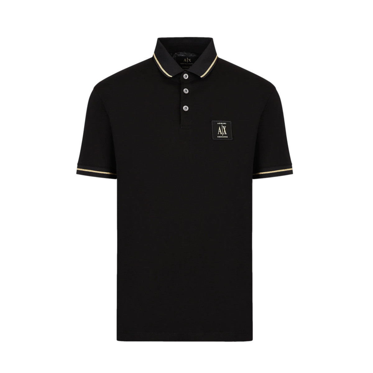 Armani Exchange Gold Tipped Polo Shirt 1200 Black