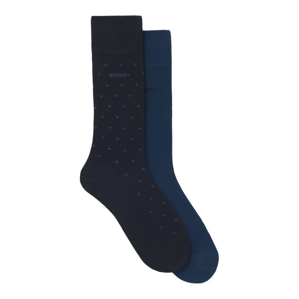 BOSS Black 2PRS MiniDot VIBambo Socks 401 Dark Blue