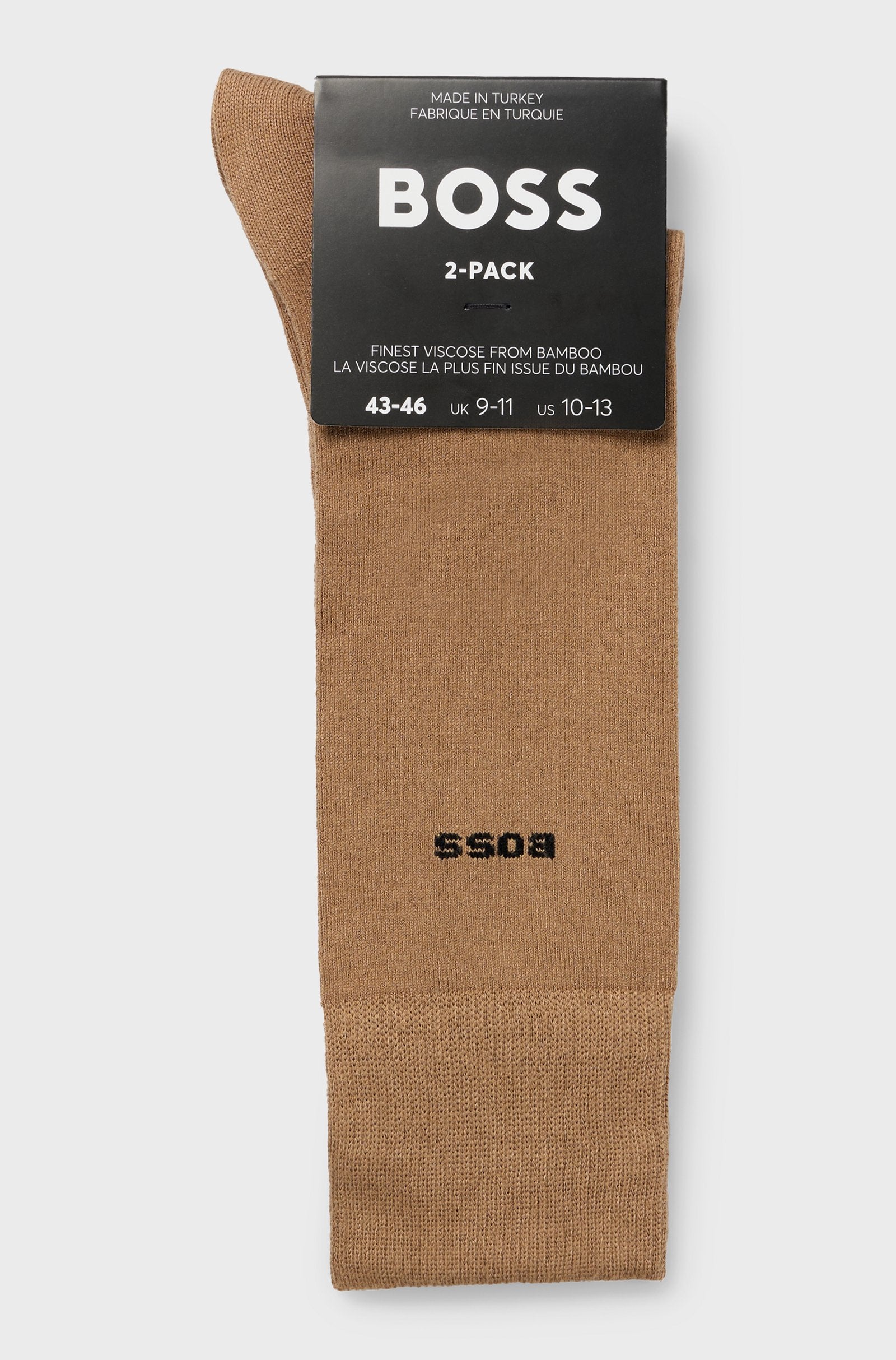 BOSS Black 2P RS VI Bamboo Socks A1-24 260 Med Beige