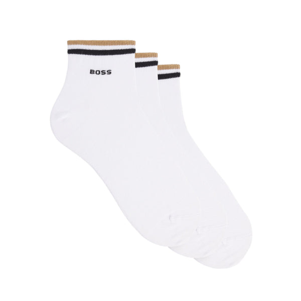 BOSS Black 2P SH Stripe CC Socks 100 White