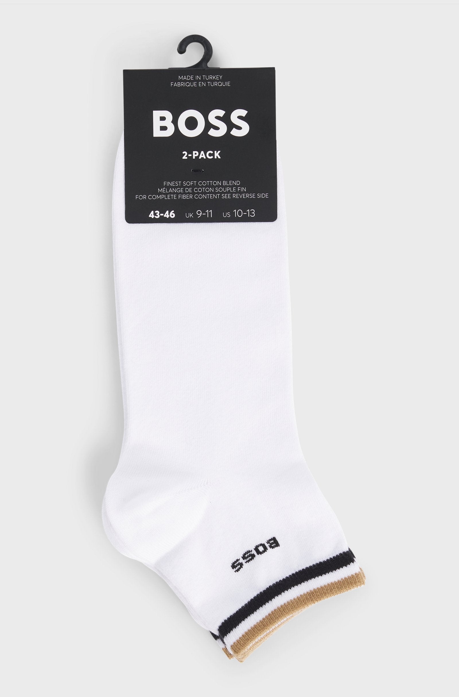 BOSS Black 2P SH Stripe CC Socks 100 White