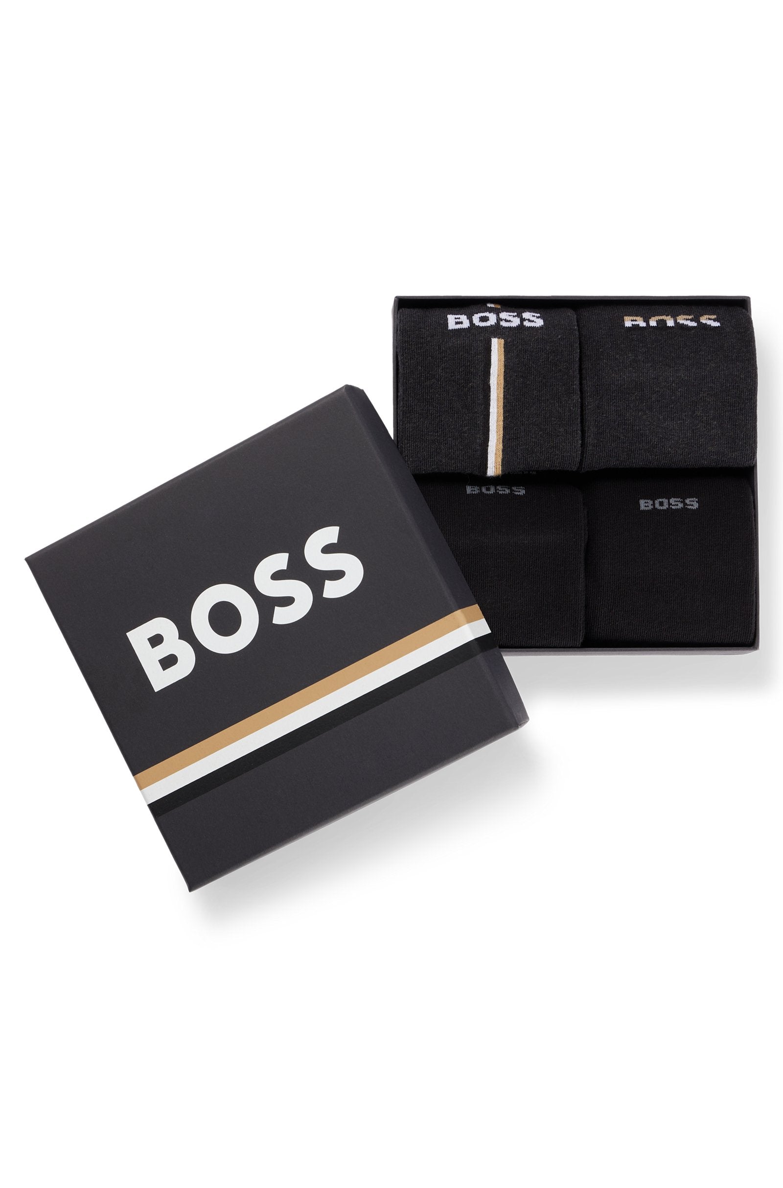 BOSS Black 4P RS Gift Iconic CC Socks 012 Charcoal