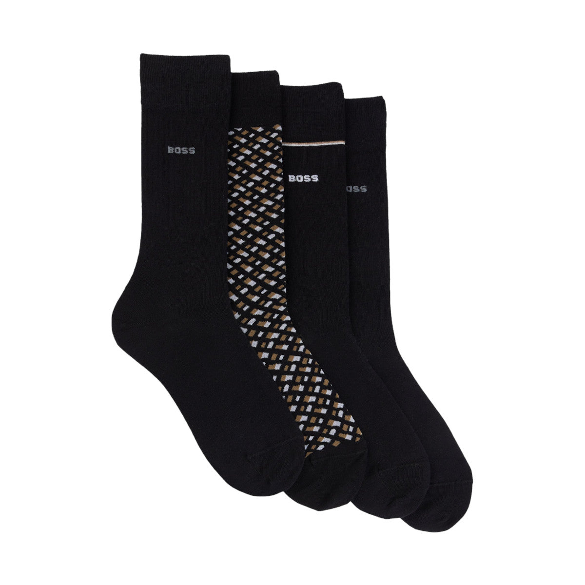 BOSS Black 4P RS Gift Monogram Socks 001 Black