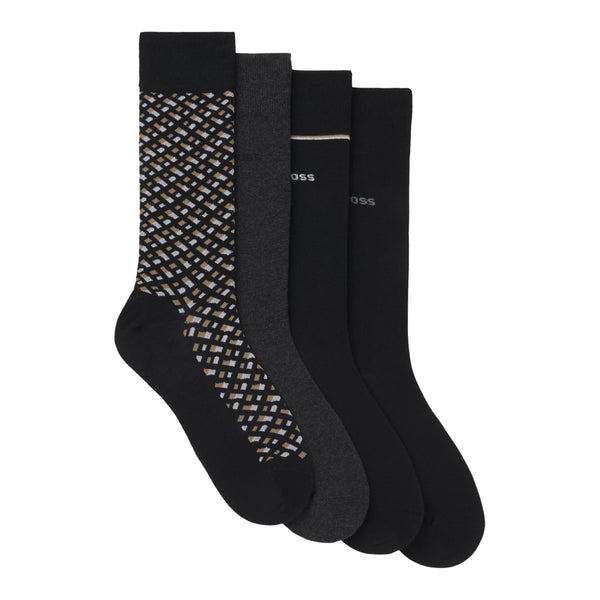 BOSS Black 4P RS Gift Monogram Socks A1-25