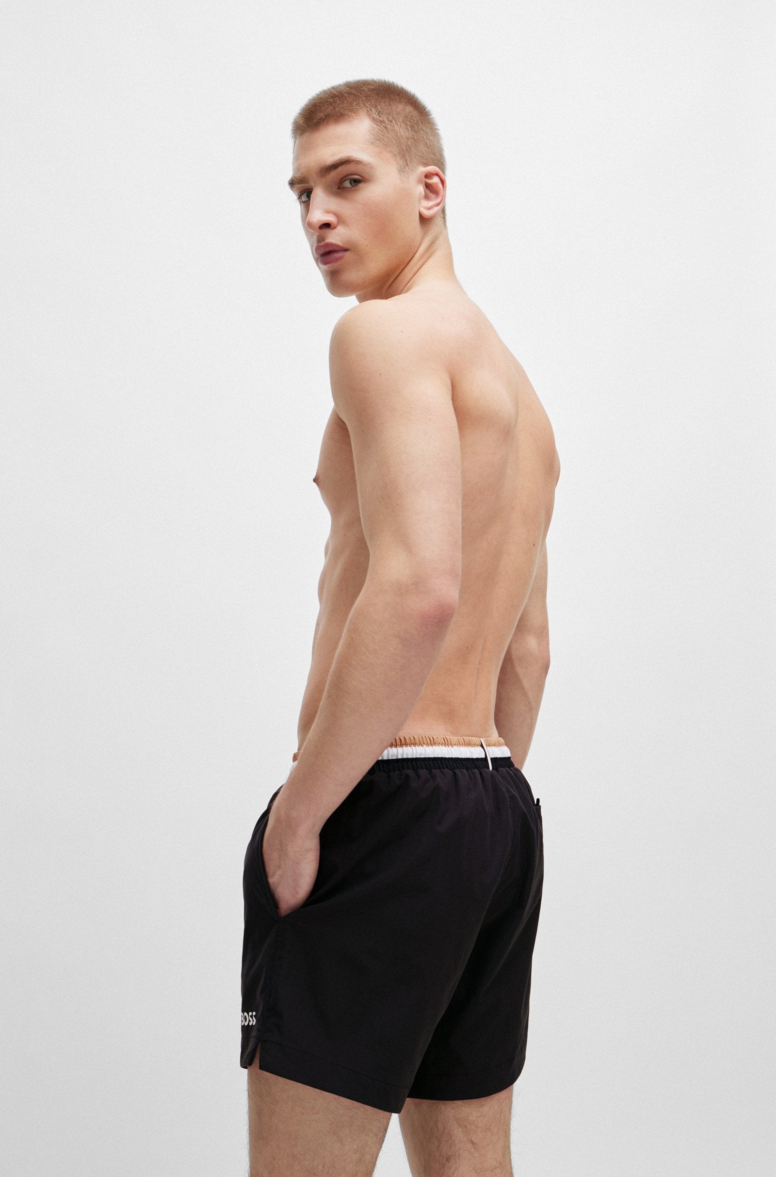 BOSS Black Atoll Swim Shorts 001 Black