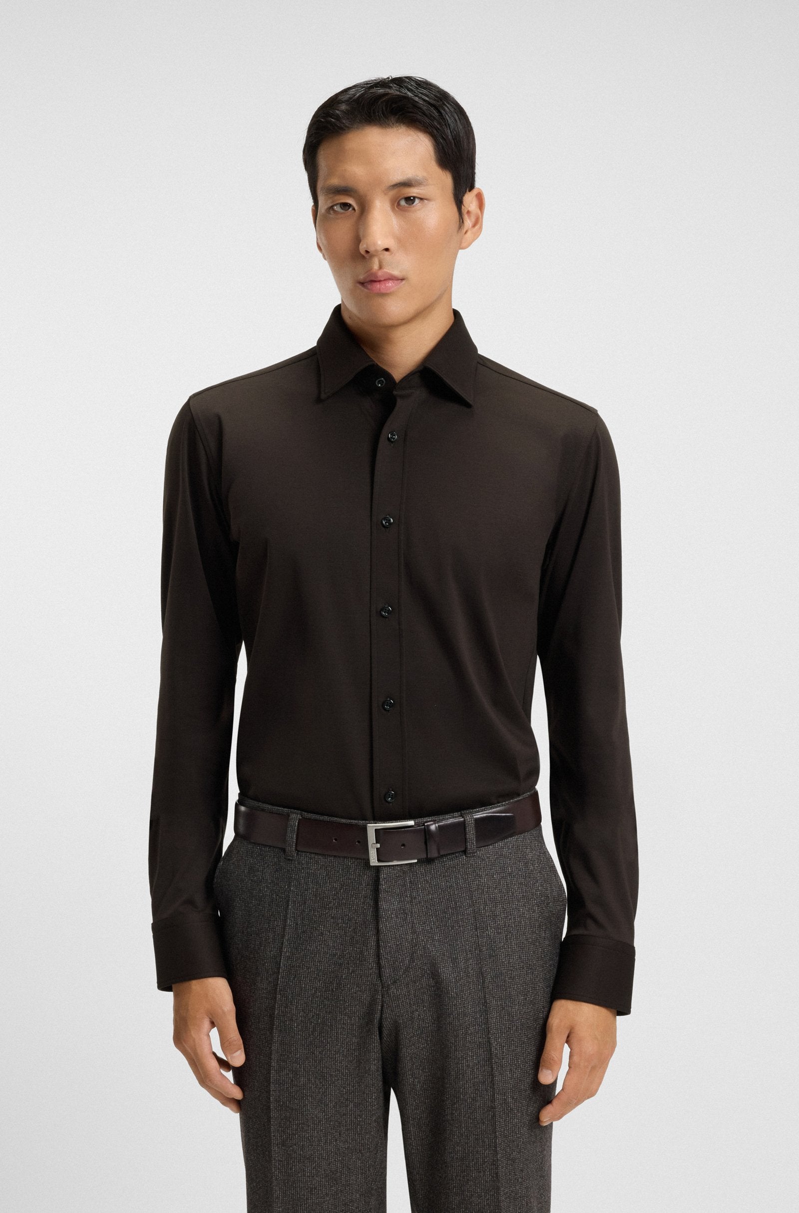 BOSS Black C-HANK-kent-C1-253 Shirt 202 Dk Brown