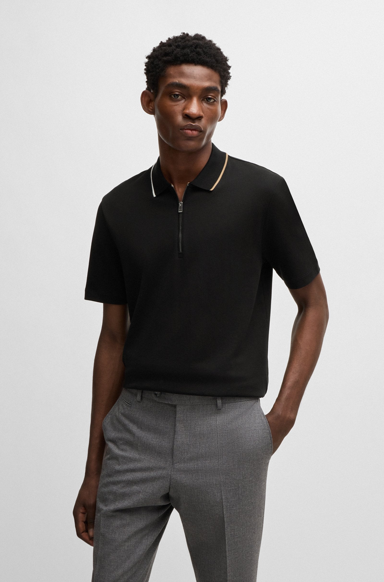 BOSS Black C-Paras 30 Polo Shirt 001 Black