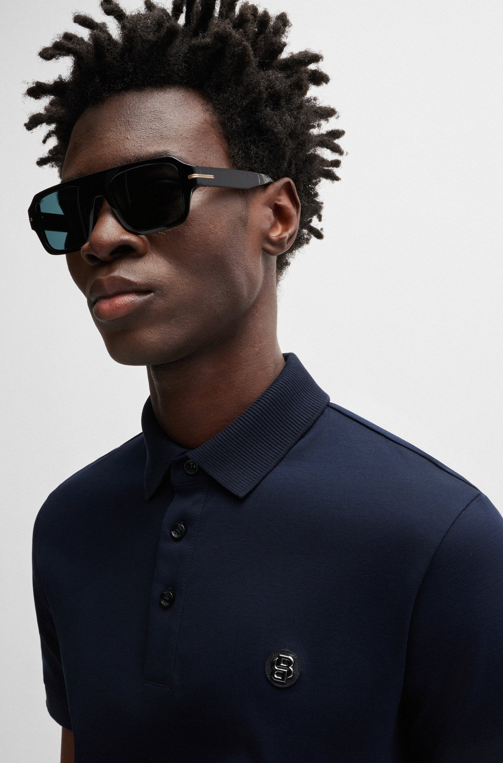 BOSS Black C-Parris 01 Polo Shirt 10263030 404 Dk Blue