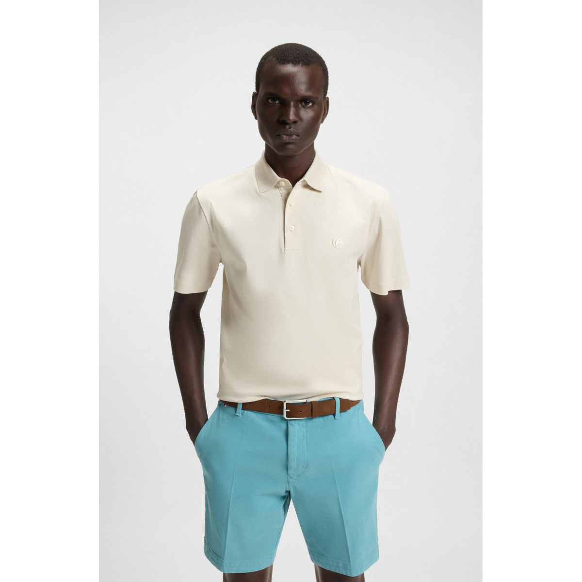 BOSS Black C-Parris 01 Polo Shirt S2-25 131 Open White