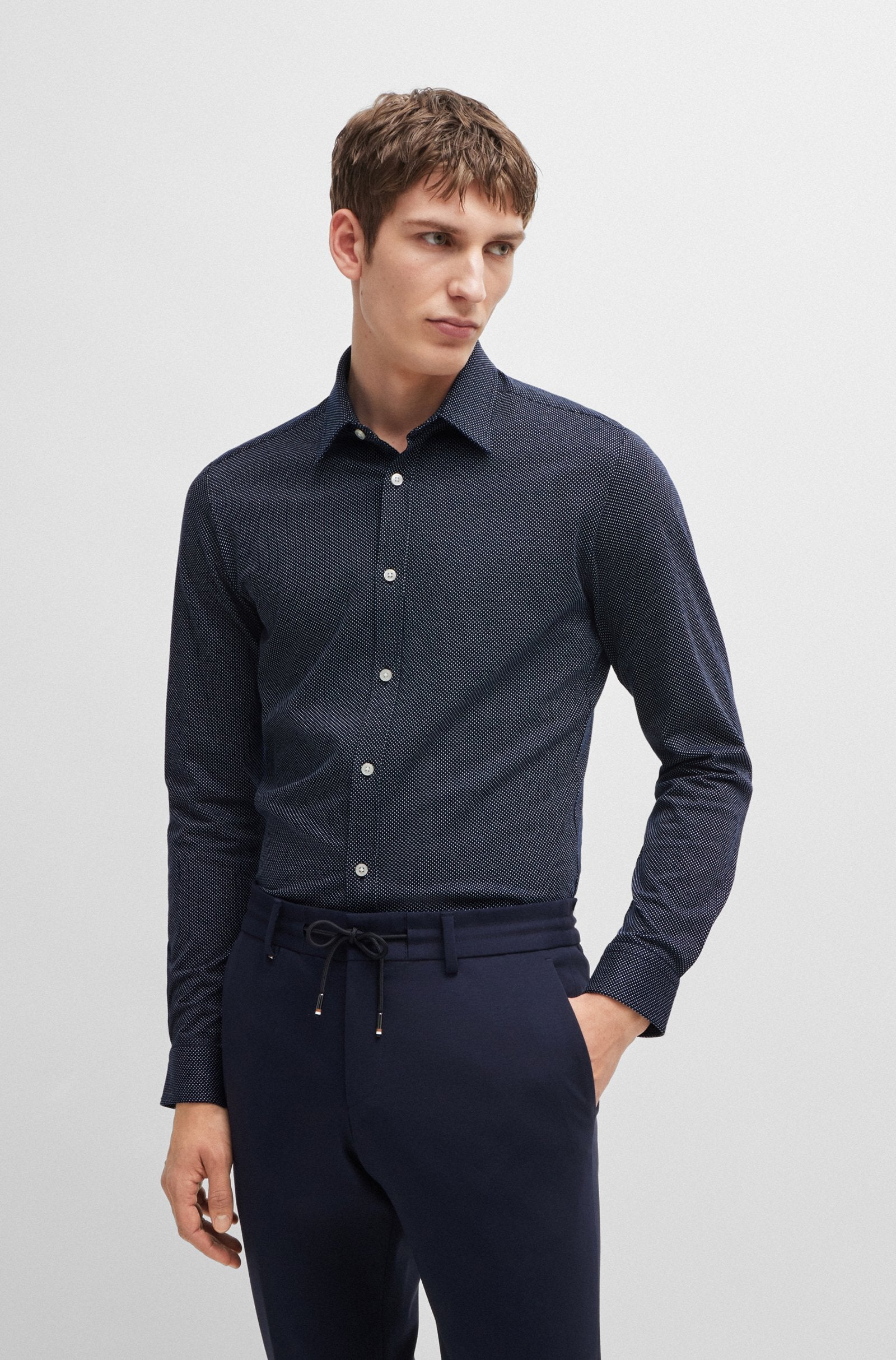 BOSS Black C-ROAN-kent-C1-243 Shirt 10261411 412 Navy