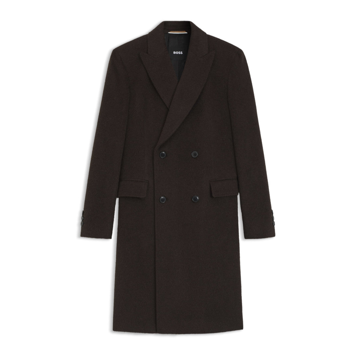 BOSS Black H-Hyde-DB-Peak-254 Coat 202 Dk Brown