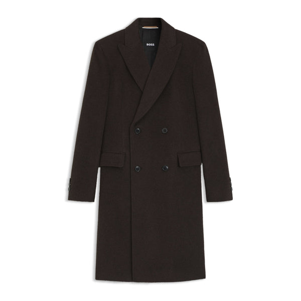BOSS Black H-Hyde-DB-Peak-254 Coat 202 Dk Brown