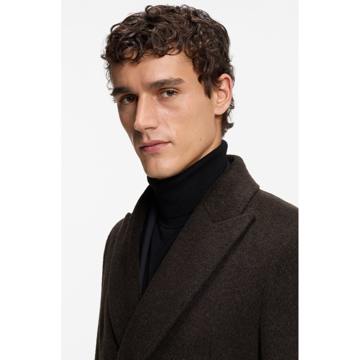 BOSS Black H-Hyde-DB-Peak-254 Coat 202 Dk Brown