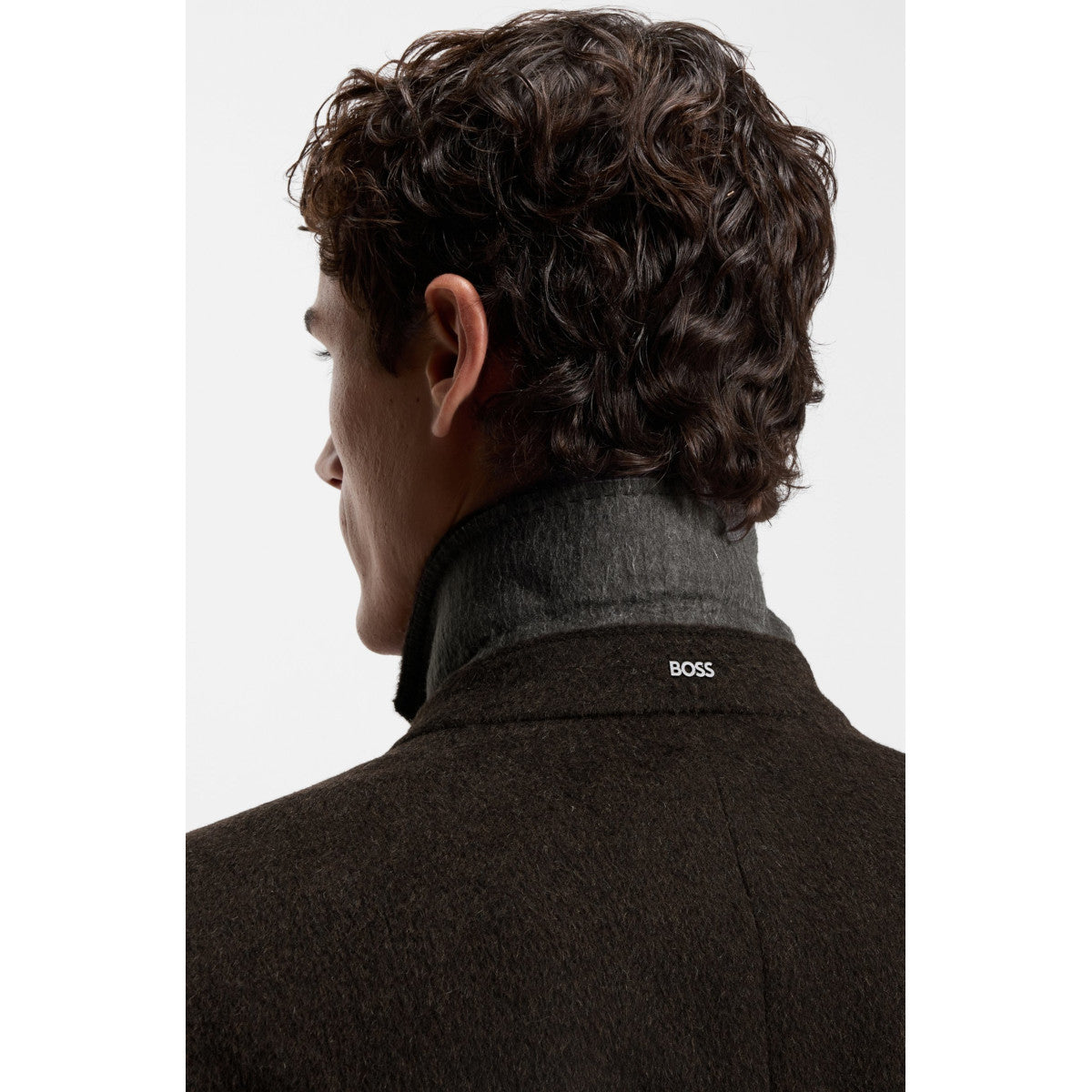 BOSS Black H-Hyde-DB-Peak-254 Coat 202 Dk Brown