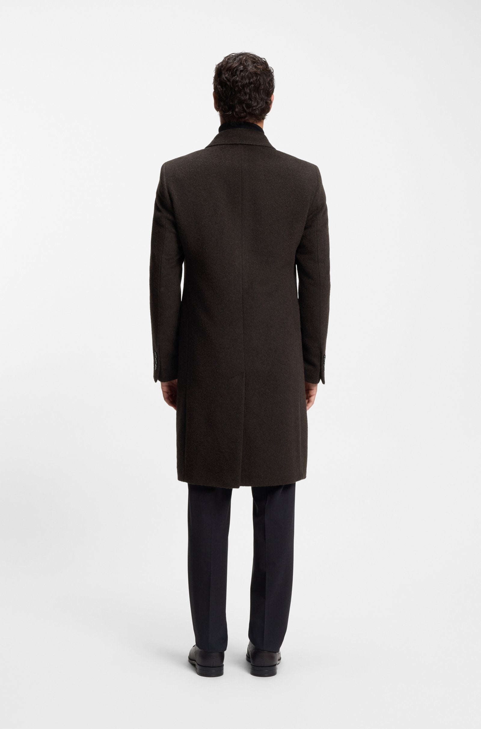 BOSS Black H-Hyde-DB-Peak-254 Coat 202 Dk Brown