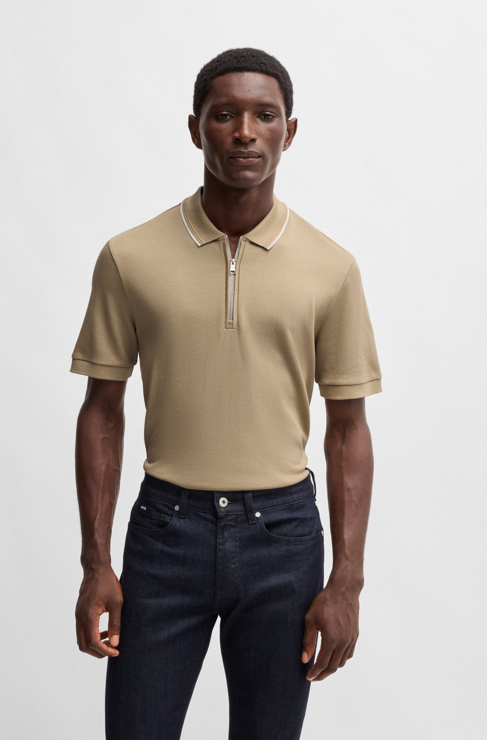 BOSS Black H-Paras 59 Polo Shirt A2-24 275 L Beige