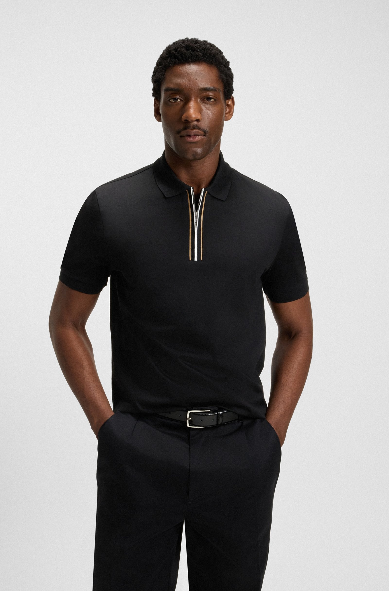 BOSS Black H-Paras 65 Polo Shirt 001 Black