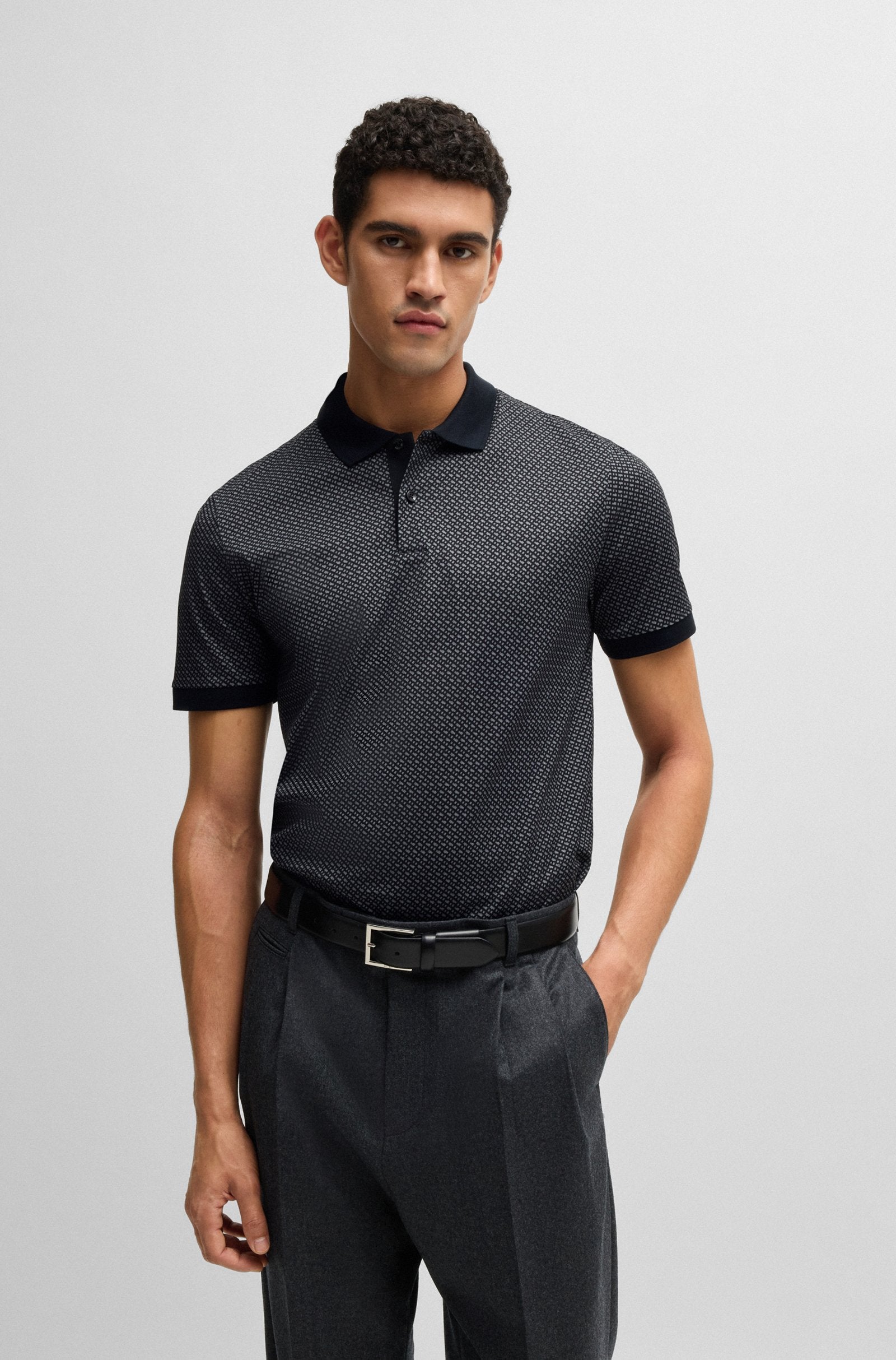 BOSS Black H-Parlay 204 Polo Shirt 002 Black