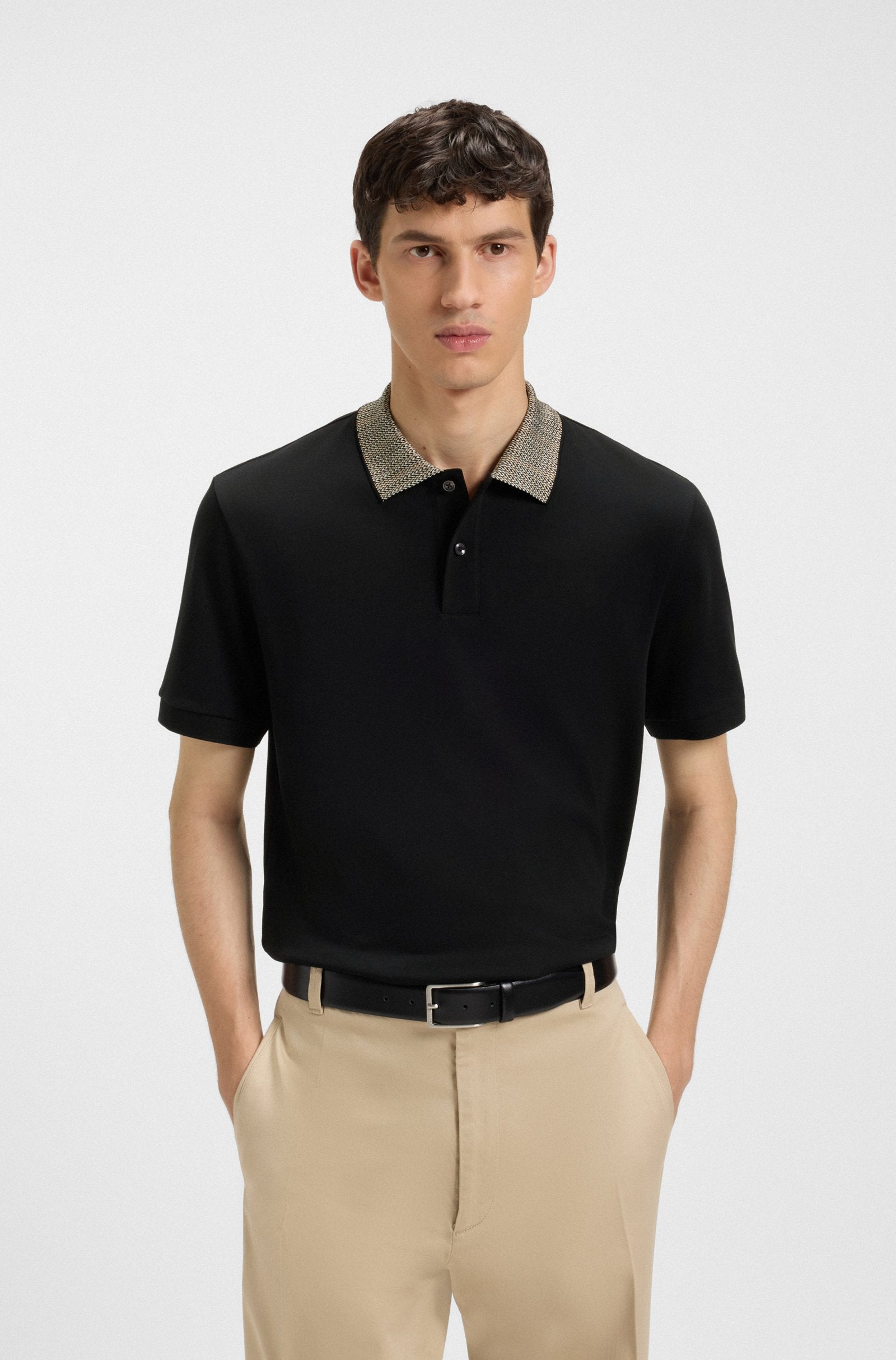 BOSS Black H-Parlay 302 Polo Shirt 001 Black
