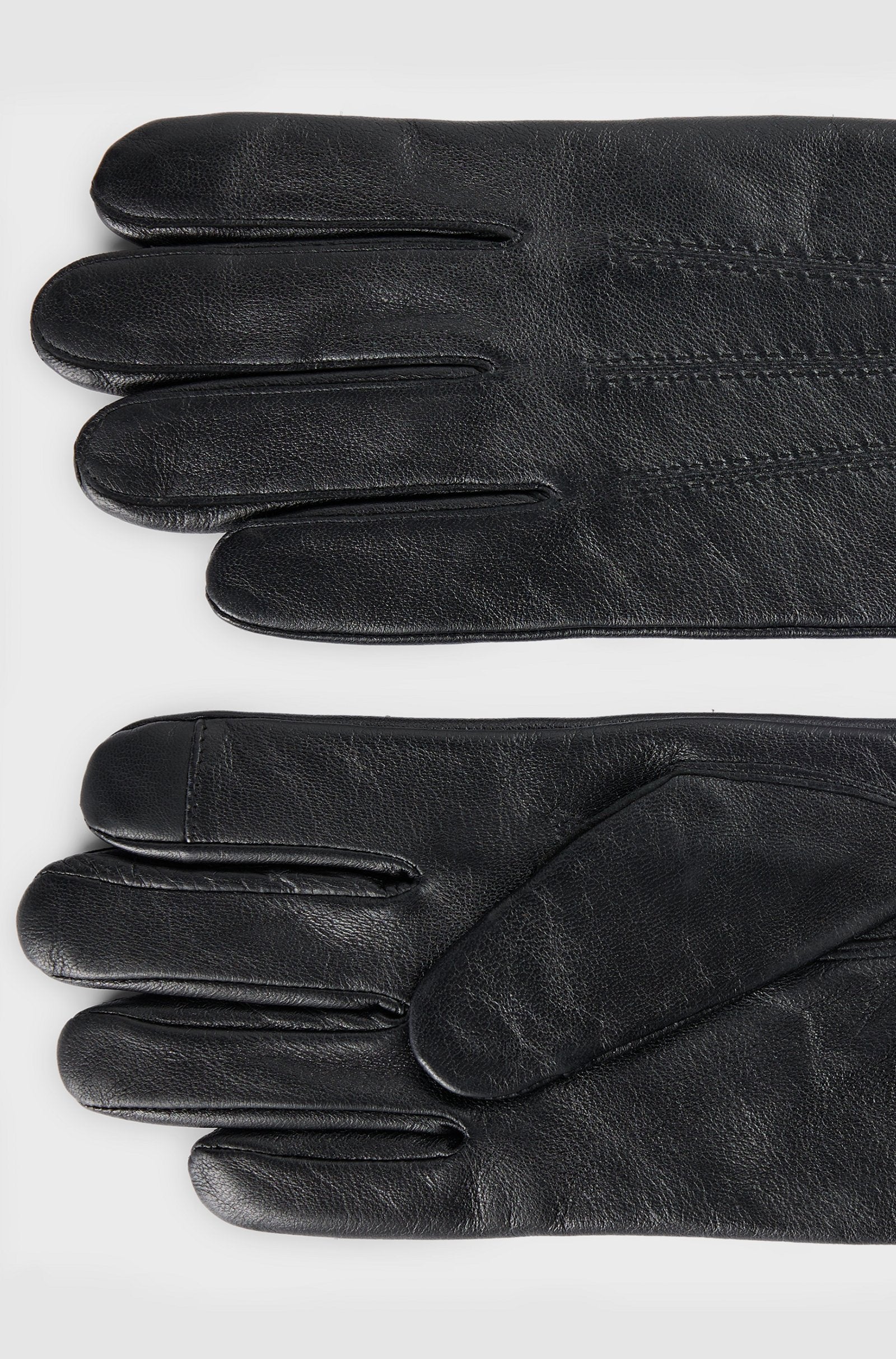 BOSS Black Hainz-ME Leather Gloves A1-24 001 Black