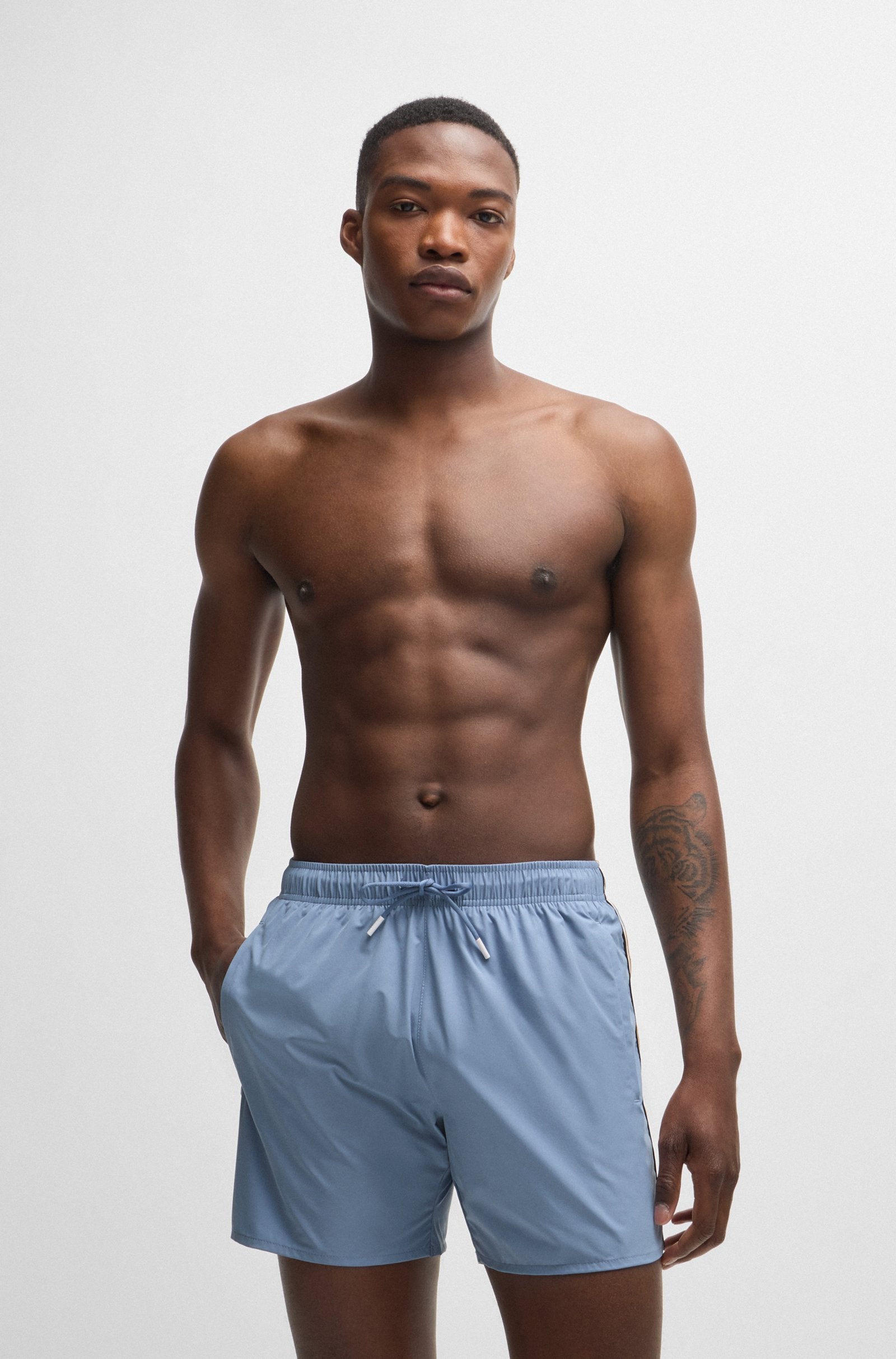 BOSS Black Iconic Swim Shorts S2-24 490 Open Blue