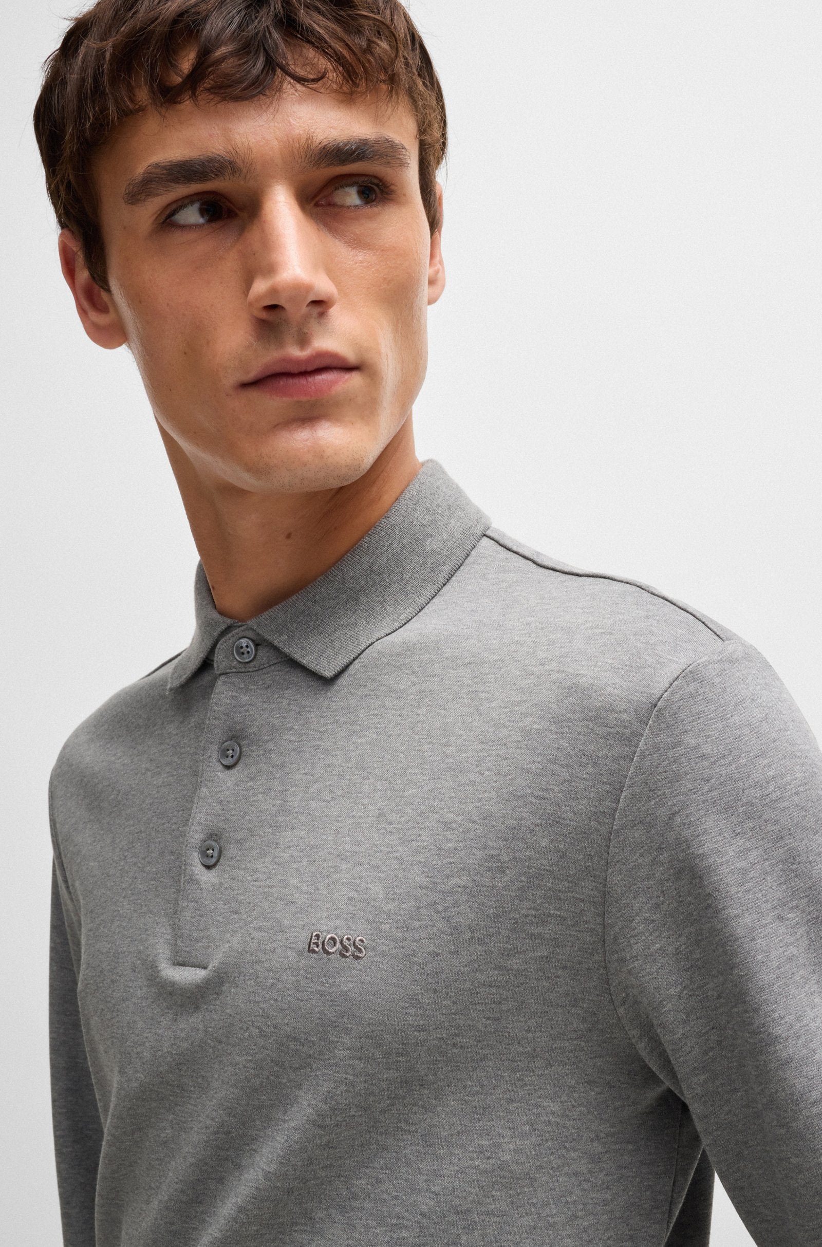 BOSS Black Pado 30 Polo Shirt 030 Med Grey