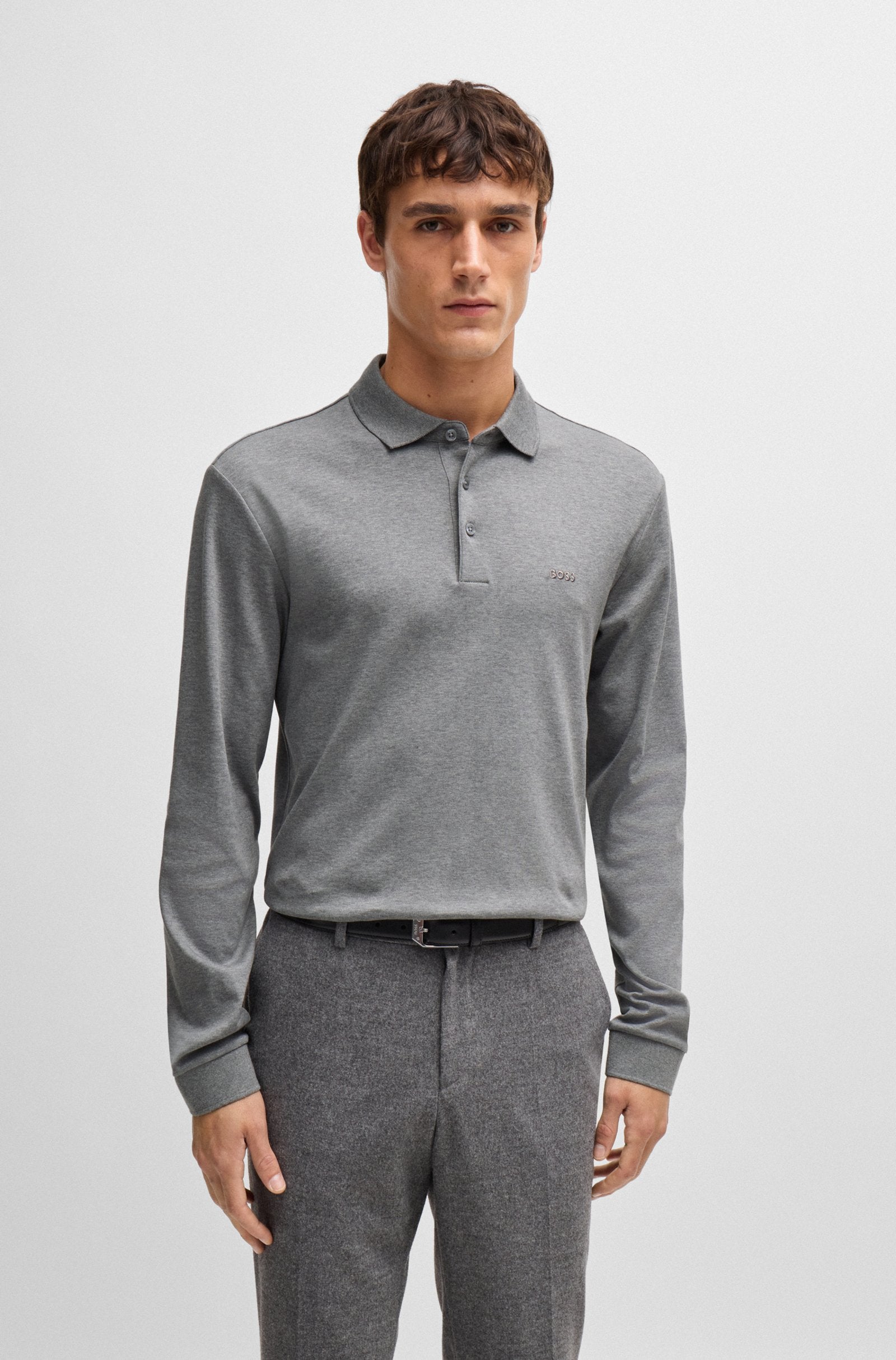 BOSS Black Pado 30 Polo Shirt 030 Med Grey