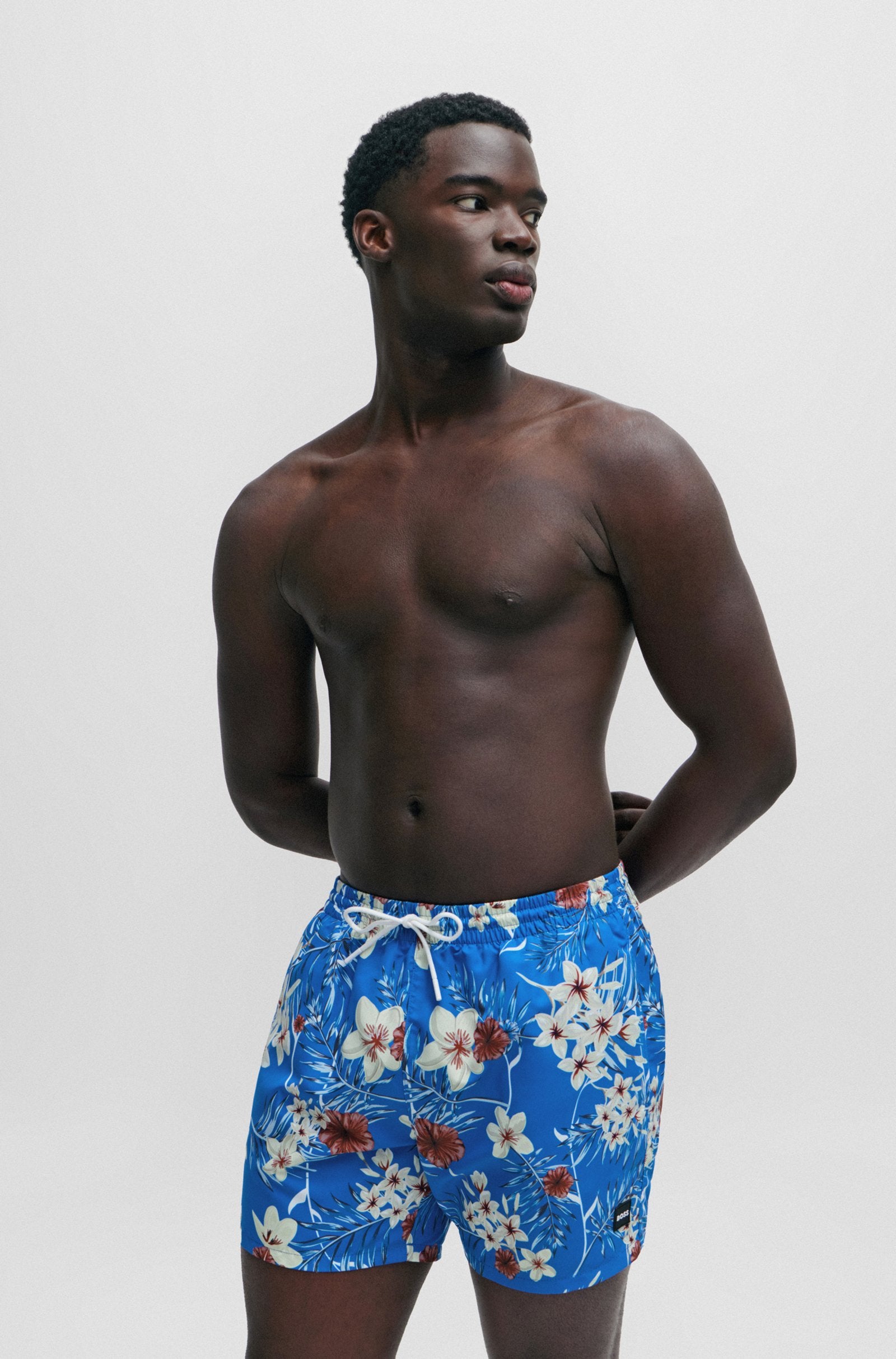 BOSS Black Piranha Swim Shorts 423 Med Blue