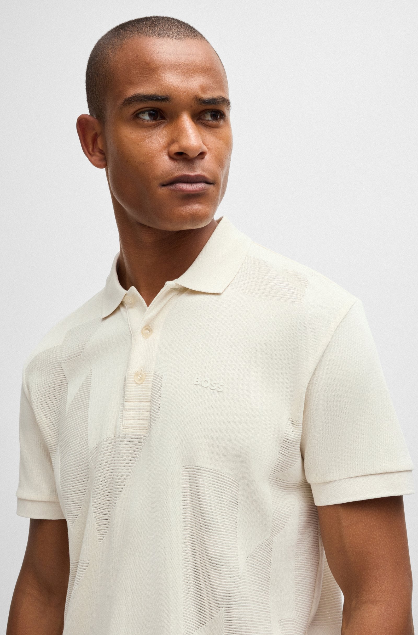 BOSS Green Paddy 7 Polo Shirt 131 Open White