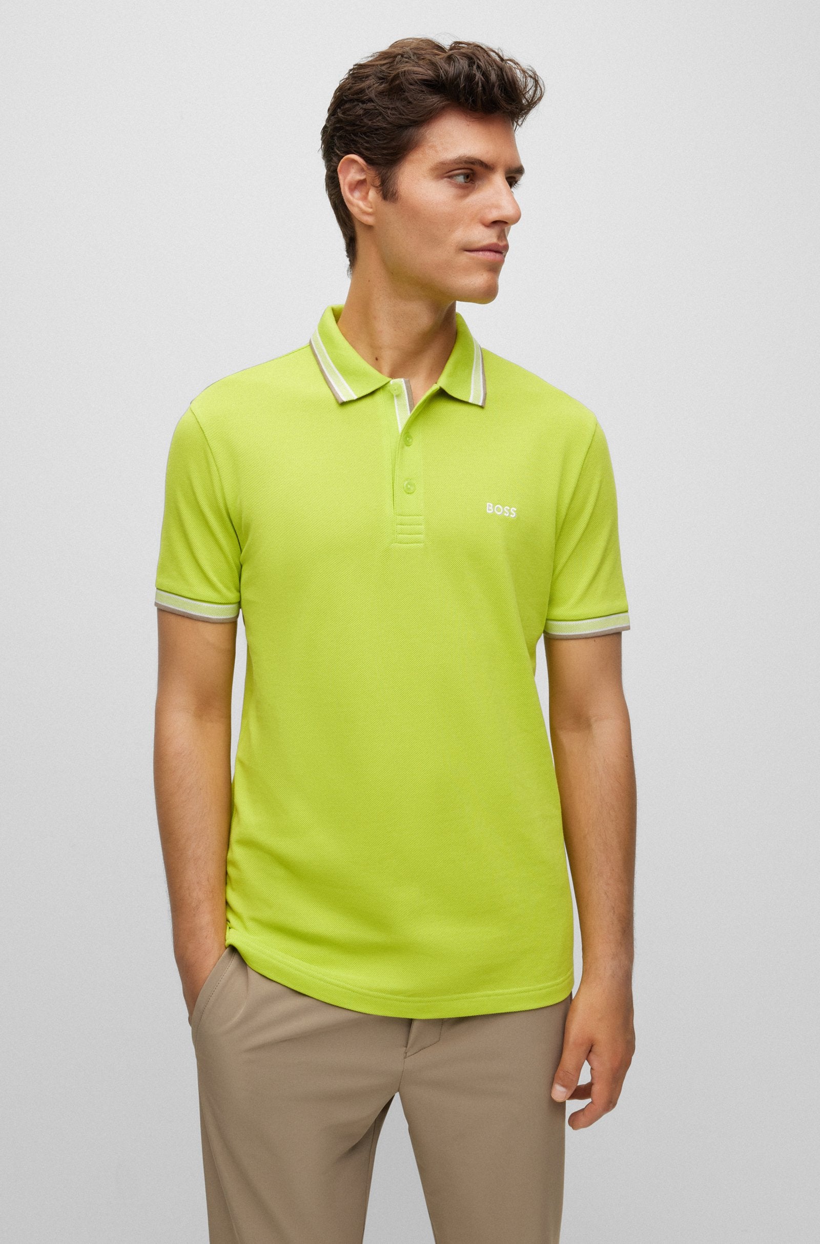 BOSS Green Paddy Polo Shirt 10241663 327 Bright Green