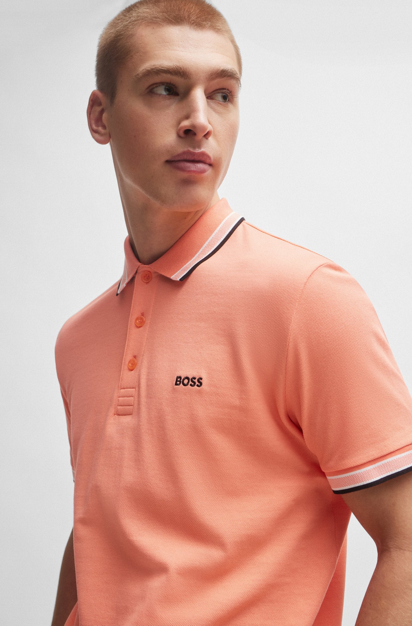 BOSS Green Paddy Polo Shirt 10241663 649 Open Red