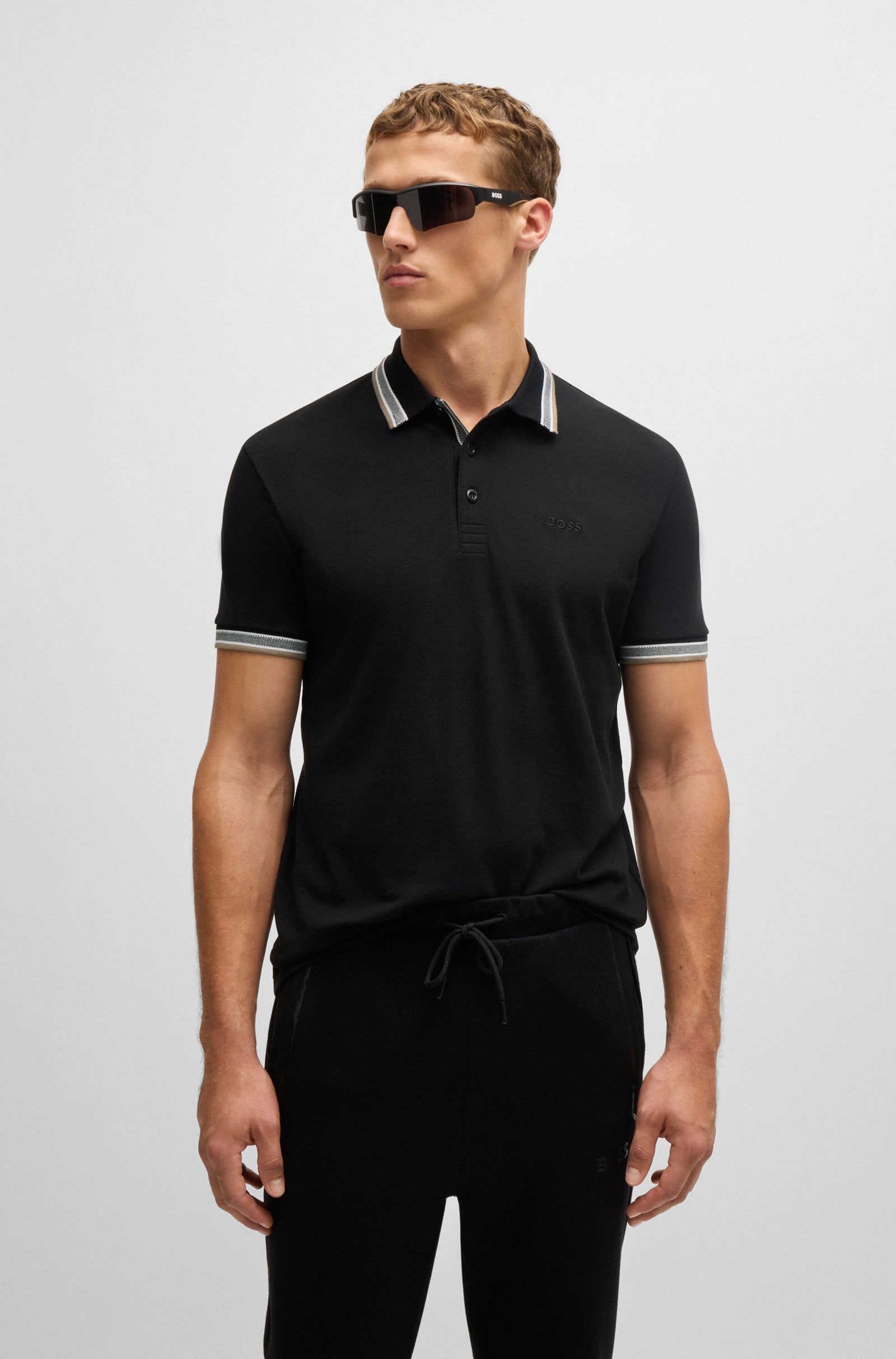 BOSS Green Paddy Polo Shirt A1-24 015 Charcoal