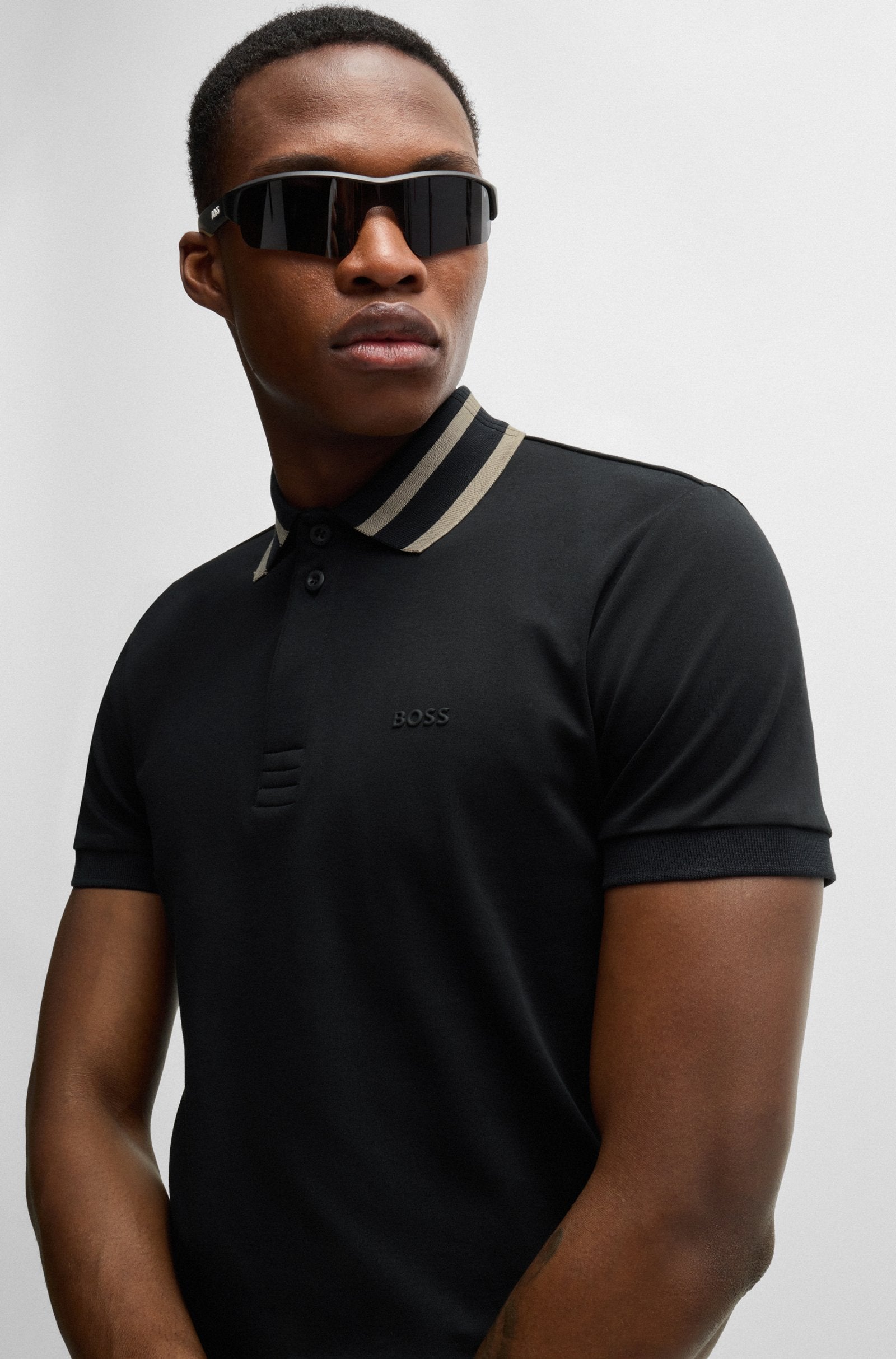 BOSS Green Paule Polo Shirt A1-24 001 Black