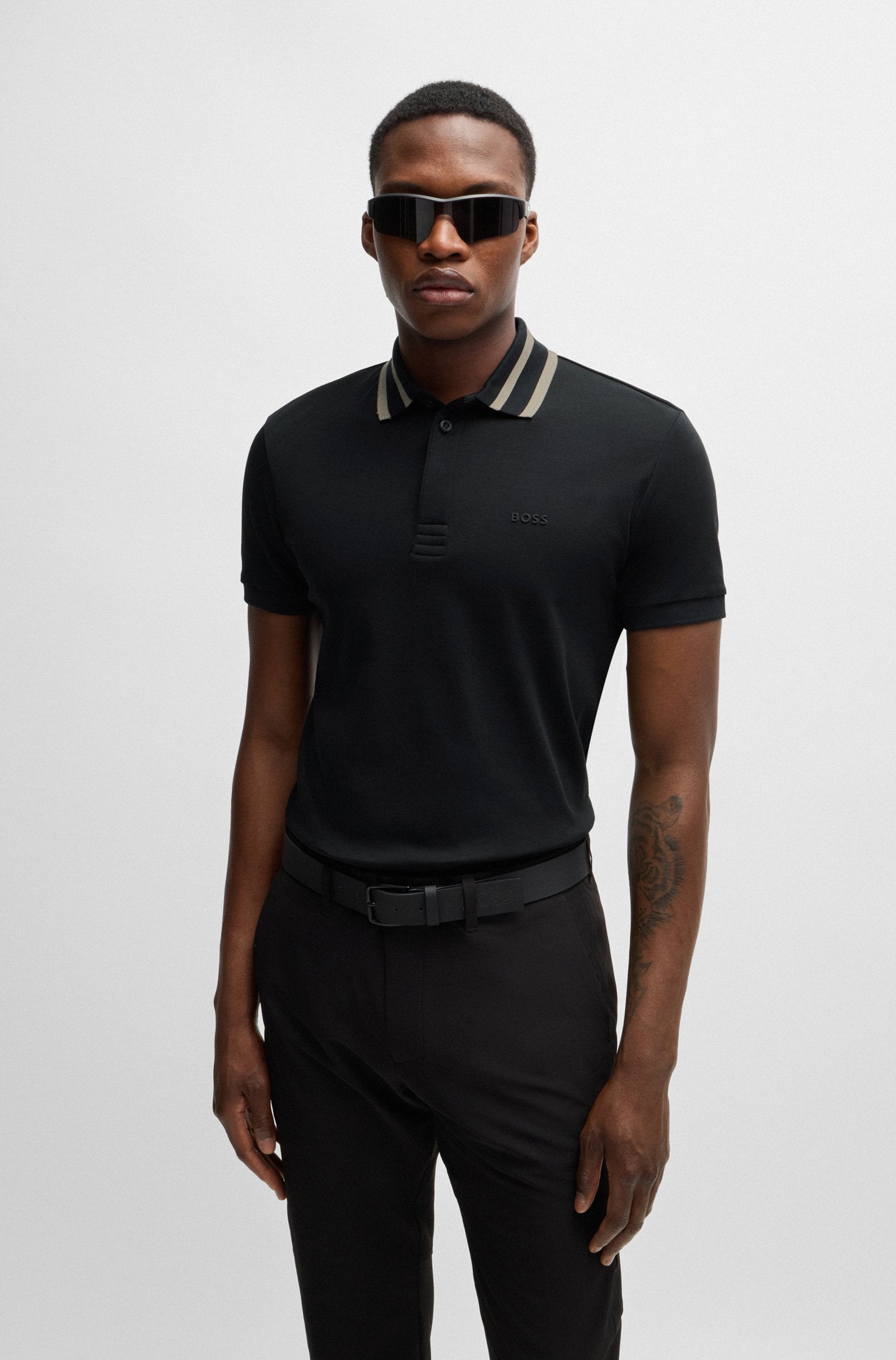 BOSS Green Paule Polo Shirt A1-24 001 Black