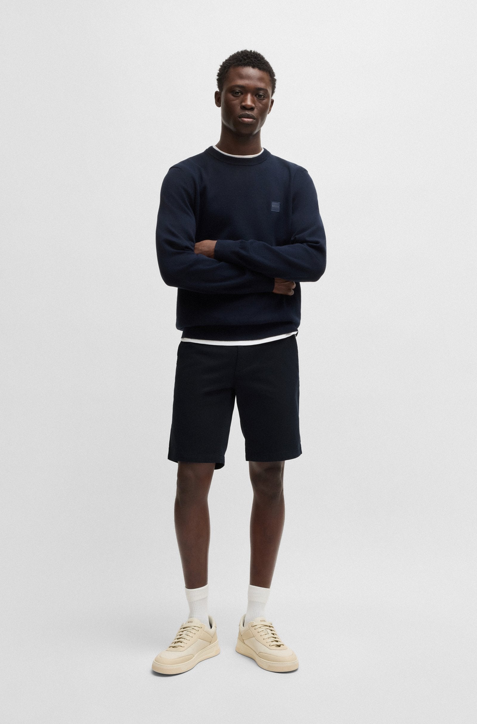 BOSS Orange Chino-slim-Shorts  404 Dk Blue