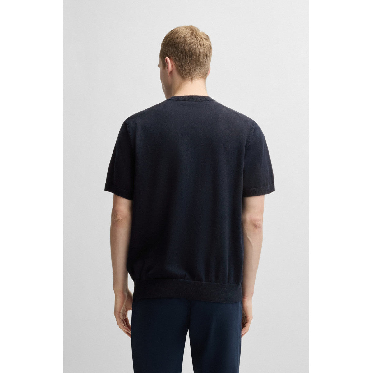 BOSS Orange Kanache Knit T-Shirt 404 Dk Blue
