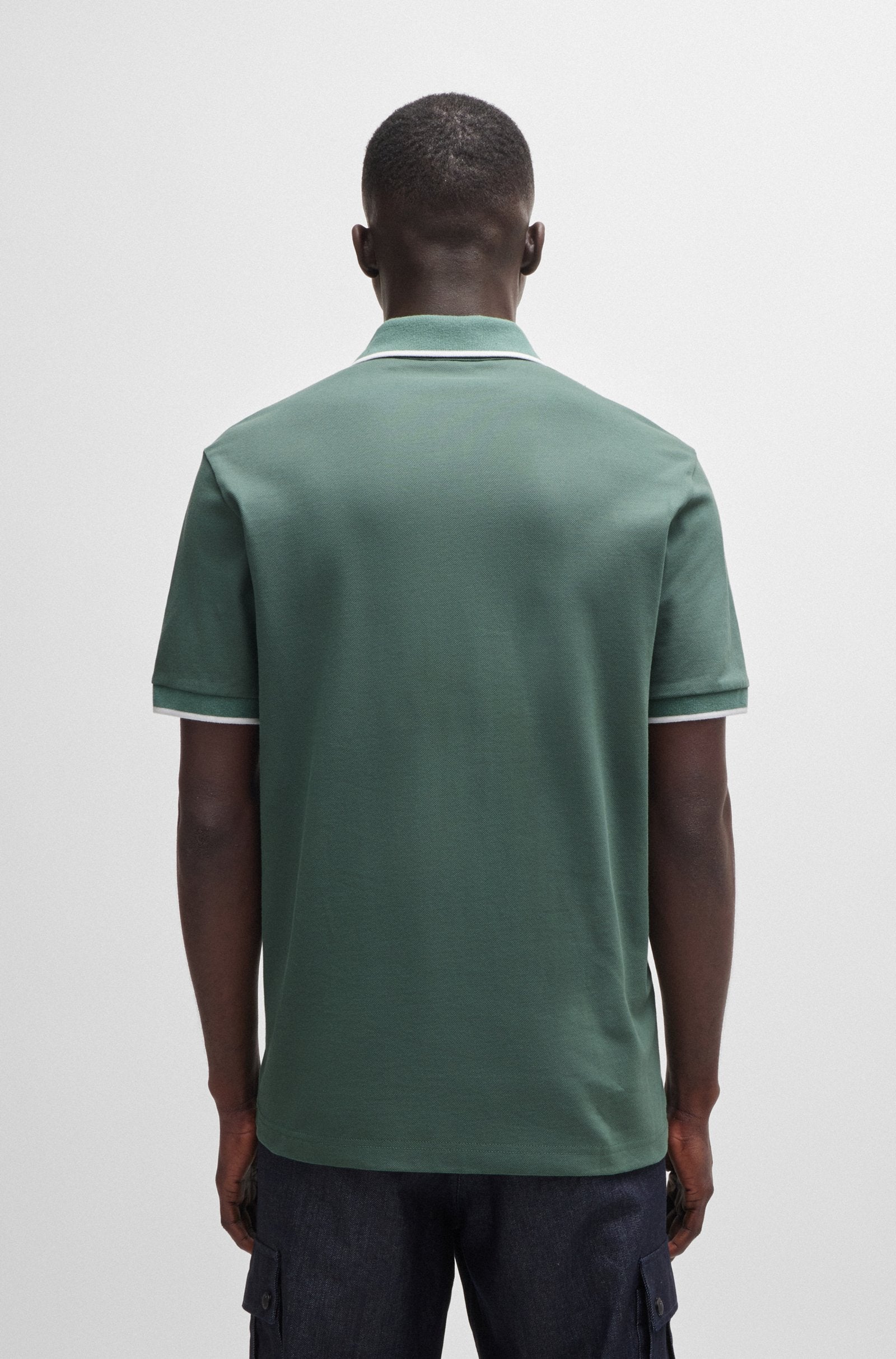 BOSS Orange Passertip Polo Shirt S2-24 341 Open Green