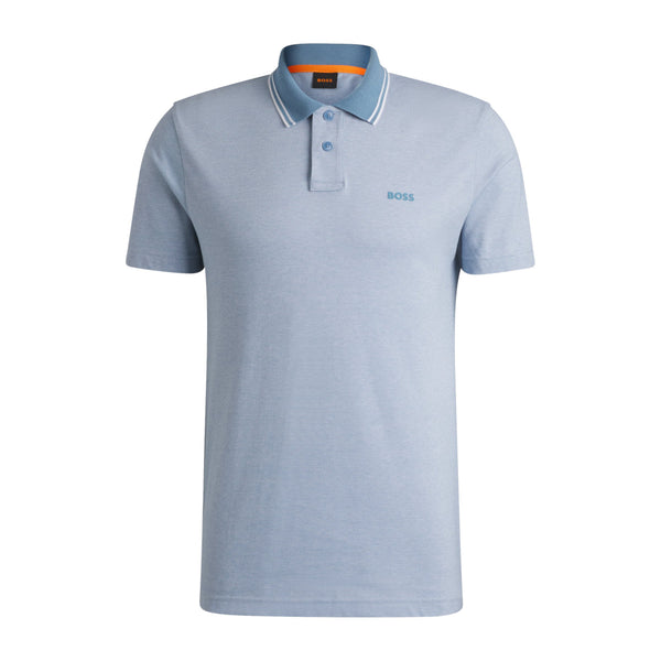 BOSS Orange Peoxford New Polo Shirt 462 Open Blue