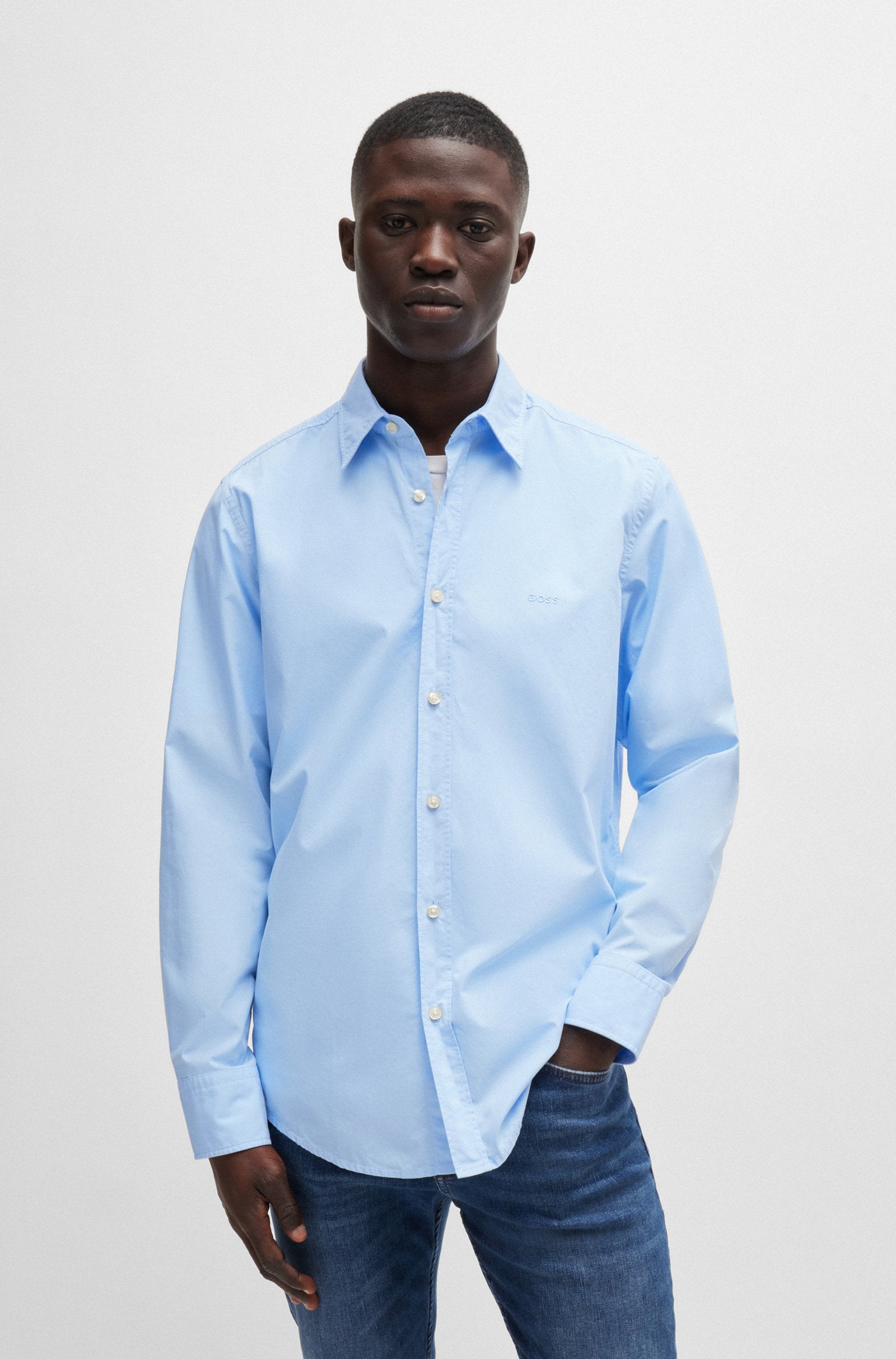 BOSS Orange Relegant_6_M Shirt 460 Open Blue