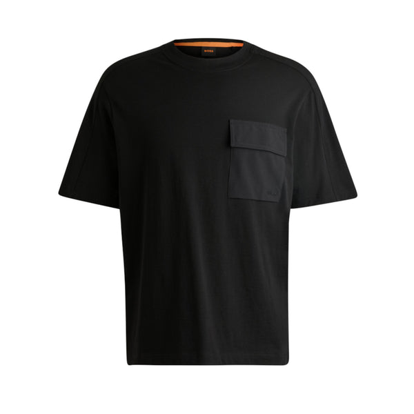 BOSS Orange Te-Pocket Cargo Pocket T-Shirt  001 Black