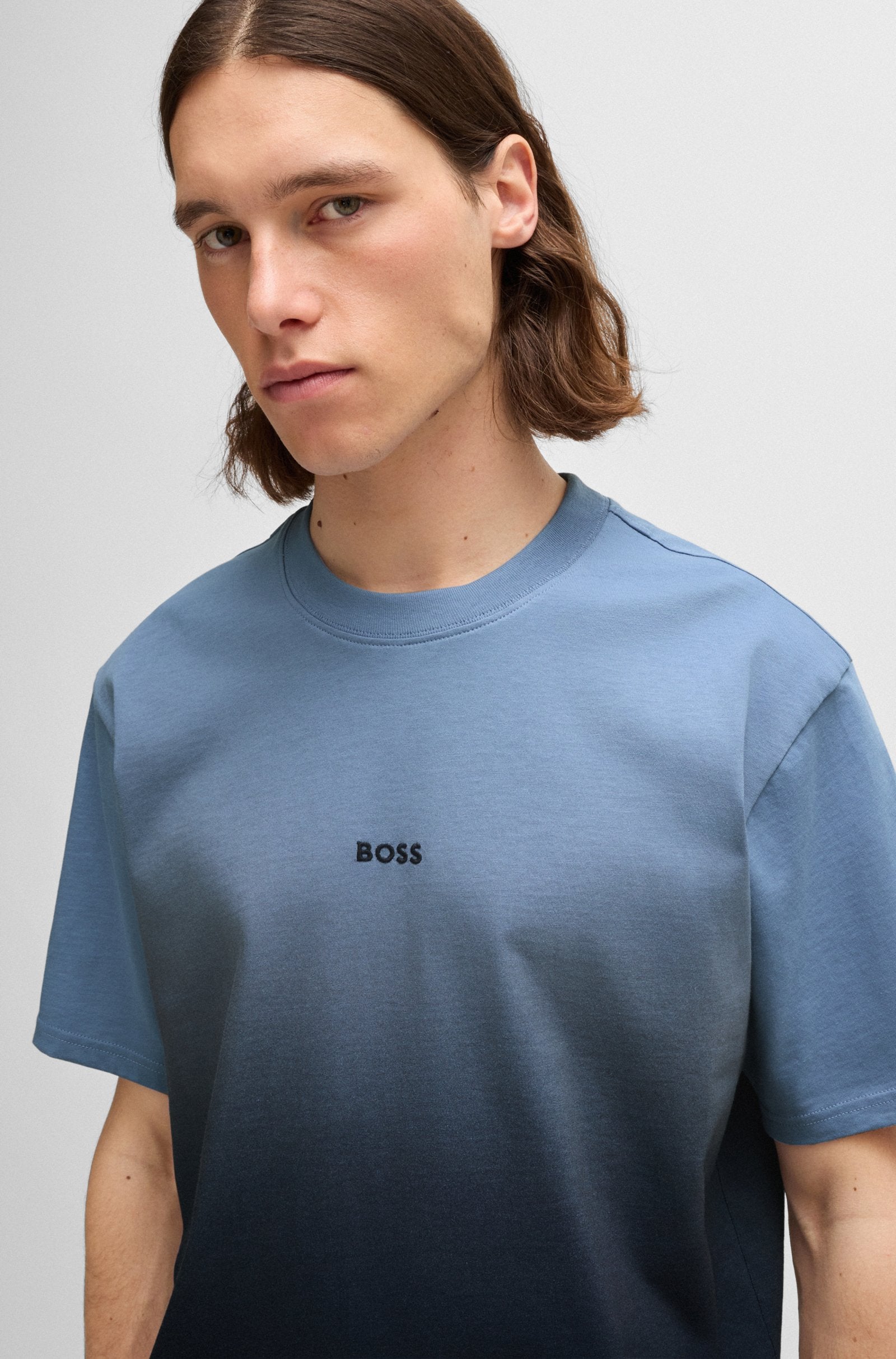 BOSS Orange Te_Gradient T-Shirt 10261765 464 Open Blue