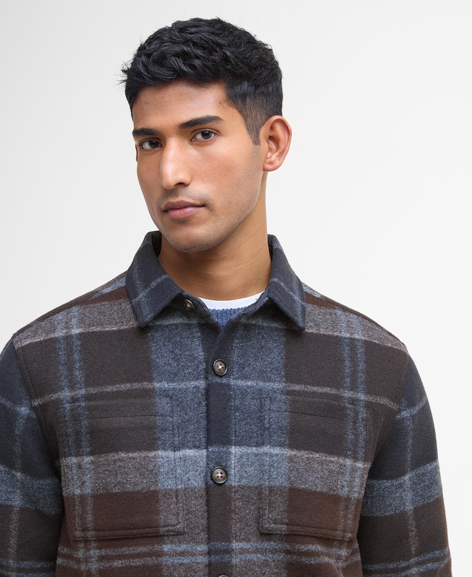 Barbour Chapter Check Overshirt TN38  Midnight Oak Tartan
