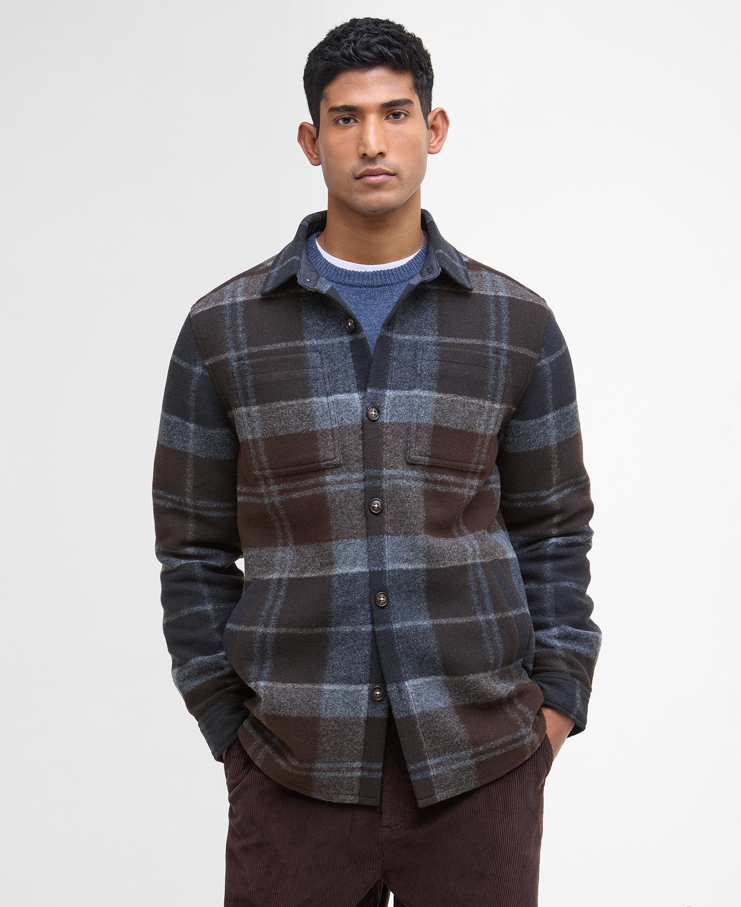 Barbour Chapter Check Overshirt TN38  Midnight Oak Tartan