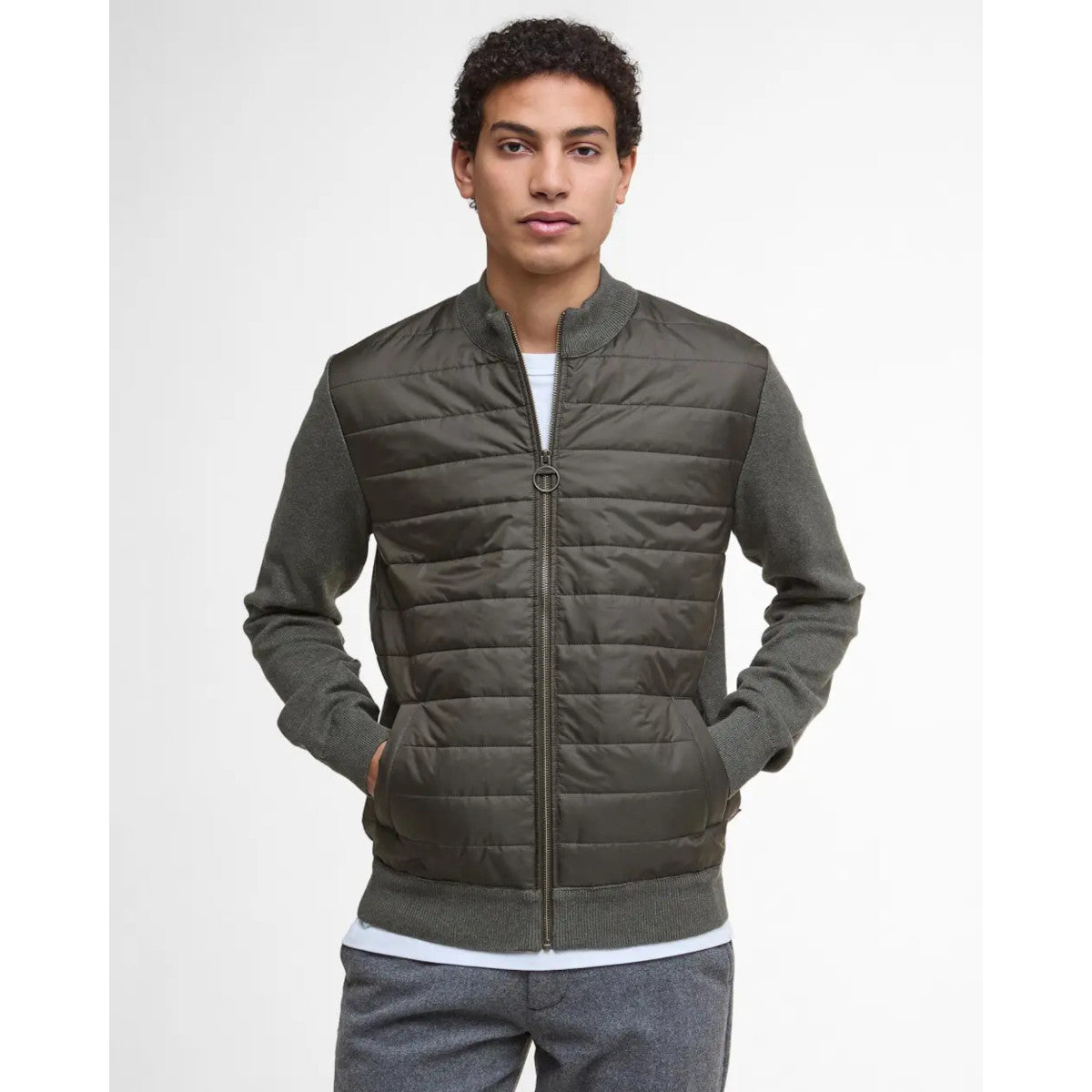 Barbour Ess Carn Zip Sweater OL51 Olive