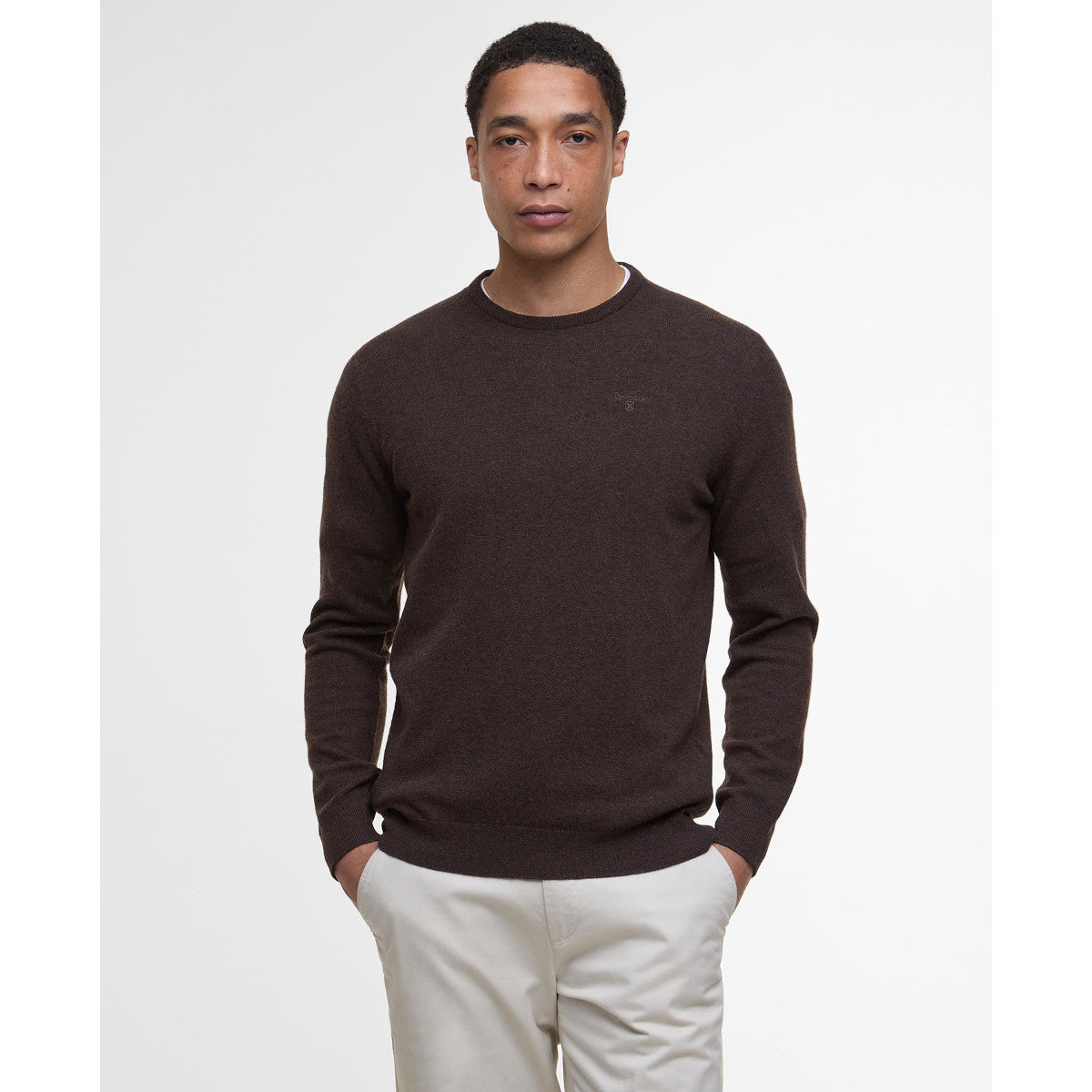 Barbour Ess Wool Crew Sweater BR17  Brown